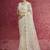 Off white net embroidered work saree