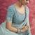 Sky blue satin silk blend embroidered work saree