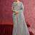 Grey silk blend embroidered work saree