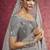 Grey silk blend embroidered work saree