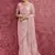 Pink net embroidered work saree