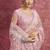 Pink net embroidered work saree
