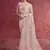 Baby pink faux tissue embroidered work saree