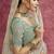 Pista green faux tissue embroidered work saree