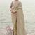 Beige embroidered woven faux tissue silk blend saree