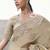 Beige embroidered woven faux tissue silk blend saree