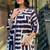 Floral printed cotton v neck navy-blue dress