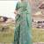 Sea greeen & aqua blue embroidered woven faux tissue silk blend saree