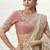Off white embroidered satin silk blend saree