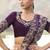 Wine embroidered woven satin silk blend saree