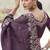 Wine embroidered woven satin silk blend saree
