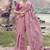 Onion pink embroidered woven faux tissue silk blend saree