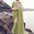 Beige & green embroidered woven faux tissue silk blend saree