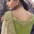 Beige & green embroidered woven faux tissue silk blend saree