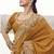Rust orange embroidered woven satin silk blend saree