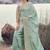 Light sky blue embroidered woven faux tissue silk blend saree