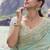 Light sky blue embroidered woven faux tissue silk blend saree