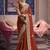 Rust viscose zari tissue silk blend embroidered saree