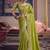 Parrot green viscose zari tissue silk blend embroidered saree