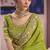 Parrot green viscose zari tissue silk blend embroidered saree