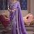 Lavender viscose zari tissue silk blend embroidered saree