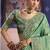 Sea green viscose zari tissue silk blend embroidered saree