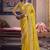 Yellow viscose zari tissue silk blend embroidered saree