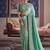 Turquoise viscose zari tissue silk blend embroidered saree
