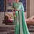 Turquoise viscose zari tissue silk blend embroidered saree