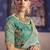 Turquoise viscose zari tissue silk blend embroidered saree