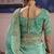 Turquoise viscose zari tissue silk blend embroidered saree