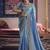 Light blue viscose zari tissue silk blend embroidered saree