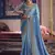 Light blue viscose zari tissue silk blend embroidered saree
