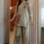 Floral embroidered cotton collar neck beige co-ord set