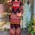 Floral printed cotton round neck multicolor co-ord set
