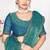 Teal green sequin embellished work two tone satin silk saree 