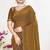 Brown sequin embellished work two tone satin silk saree