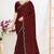 Maroon sequin embellished work two tone satin silk saree