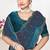Teal blue sequin embellished work two tone satin silk saree