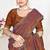 Rust sequin embellished work two tone satin silk saree