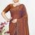 Rust sequin embellished work two tone satin silk saree