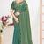 Green sequin embellished work two tone satin silk saree