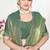 Green sequin embellished work two tone satin silk saree