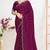Wine sequin embellished work two tone satin silk saree