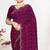 Wine sequin embellished work two tone satin silk saree
