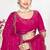 Magenta sequin embellished work two tone satin silk saree