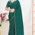 Green sequin embellished work two tone satin silk saree