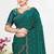 Green sequin embellished work two tone satin silk saree