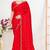 Red sequin embellished work two tone satin silk saree