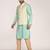 Men's woven design floral jacquard kurta jacket set